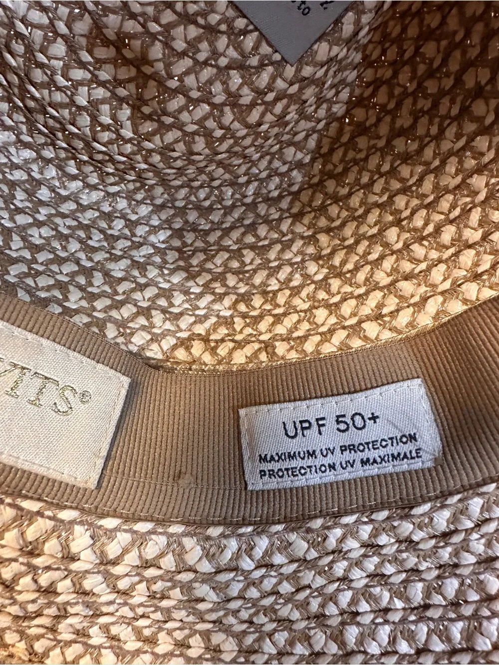 Authentic Eric Javits Woven Fedora Hat Beige UPF 50+ Packable Travel - Picture 3 of 4